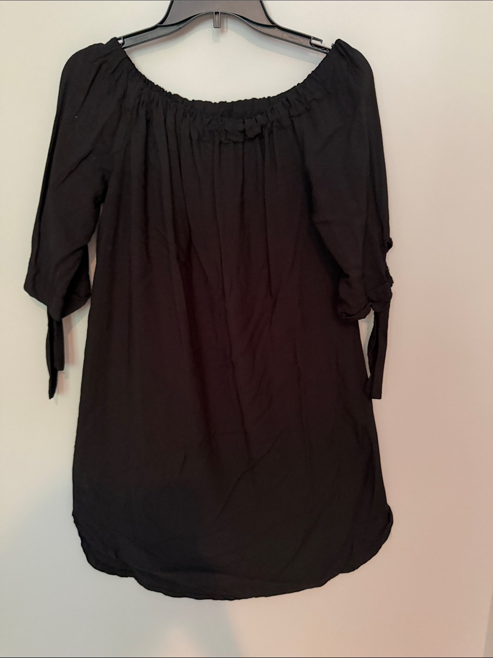 Black Beachy Vibes Women's Dress with Tie Sleeves